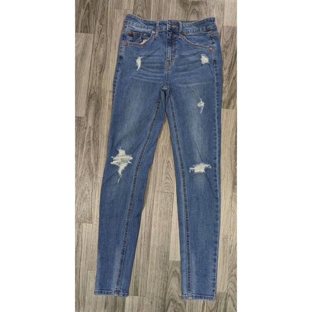 (3/$35) Wild Fable Size 4 Distressed High Rise Skinny Pockets Denim Blue Jeans